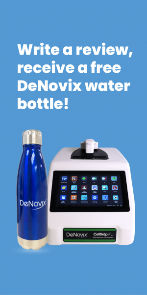 water bottle reviews cd Write a review, receive a free DeNovix water bottle!