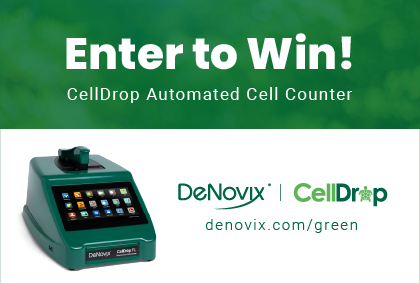Enter to win a Green CellDrop Automated Cell Counter! denovix.com/green