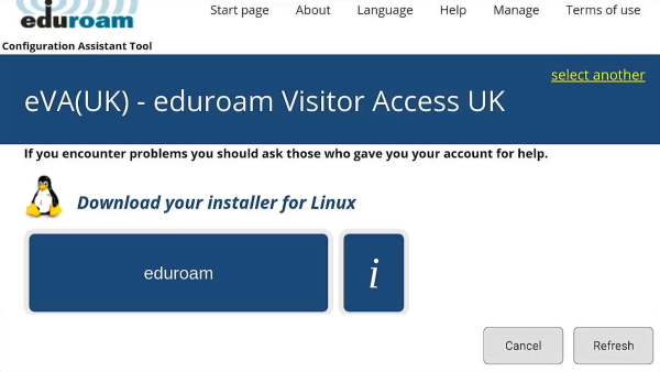 Download eduroam installer for Linux